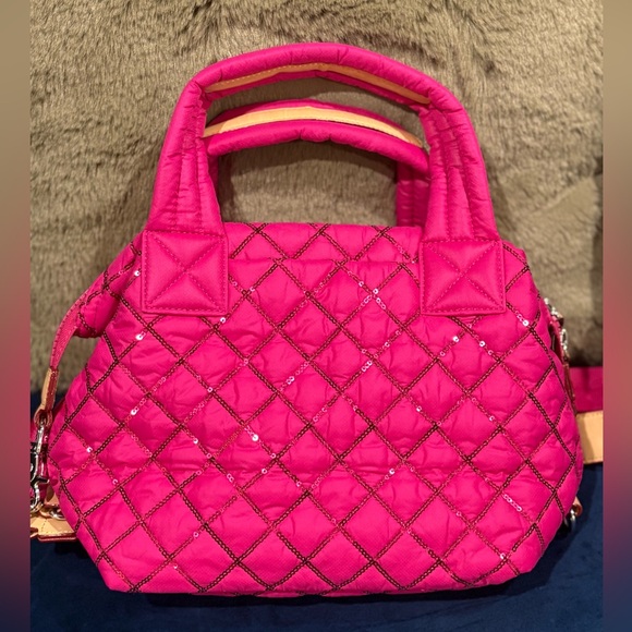 NWOT MZ Wallace Small Sutton Deluxe in Fuschia Pink with Sequins - Picture 6 of 6